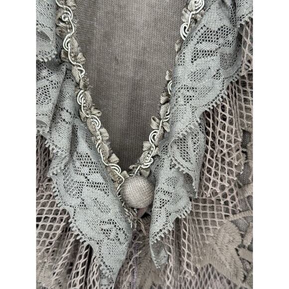 NWT Pretty Angel Blouse Jacket Womens M Lace Rhinestone Embroidery Gypsy Fairy - Picture 4 of 13